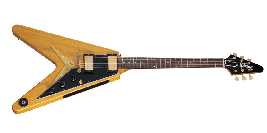 1958 Korina Flying V Reissue (Black Pickguard) Natural