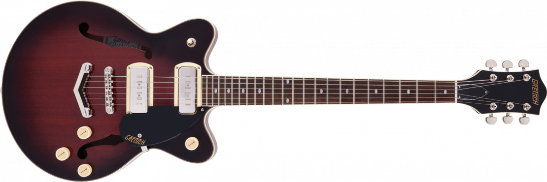 G2655-P90 Streamliner™ Center Block Jr. Double-Cut P90 with V-Stoptail Claret Burst