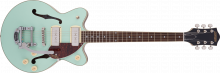 G2655T-P90 Streamliner™ Center Block Jr. Double-Cut P90 with Bigsby® Two-Tone Mint Metallic with Vintage Mahogany Stain