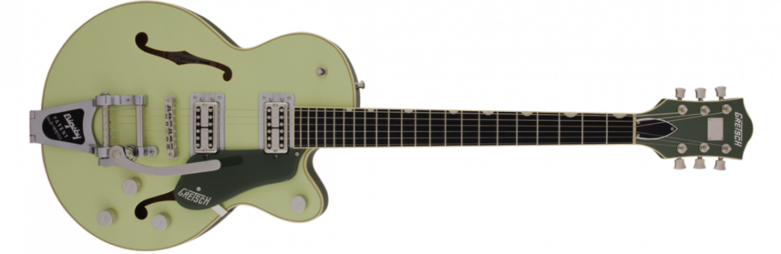 G6659T Players Edition Broadkaster® Jr. Center Block Single-Cut with String-Thru Bigsby® Smoke Green 2-Tone