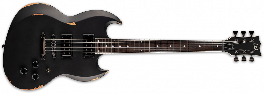 VOLSUNG DISTRESSED BLACK SATIN