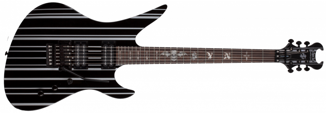 Synyster Standard Gloss Black with Silver Pin Stripes