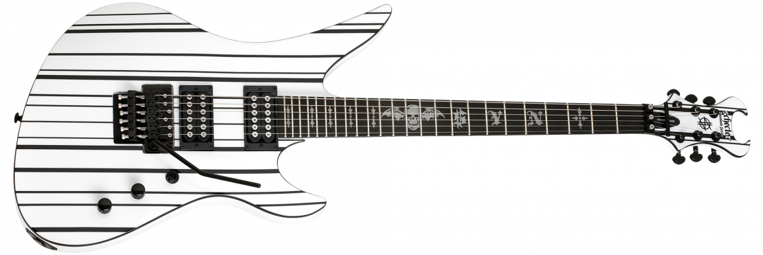 Synyster Standard Gloss White w/Black Pinstripes